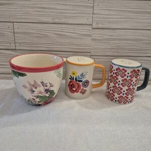 Floral Ceramic Mug Set - Multicolor